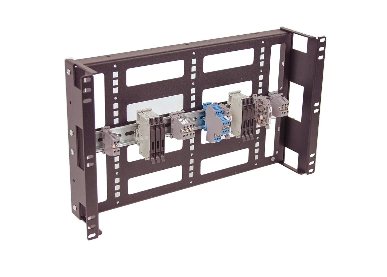 IRP1063D 6U Rackmount 3.78 inch Low Profile DIN Rail Panel for Industrial Standard EIA-310 19 inch 2-Post Relay Rack or 4-Post Server Rack