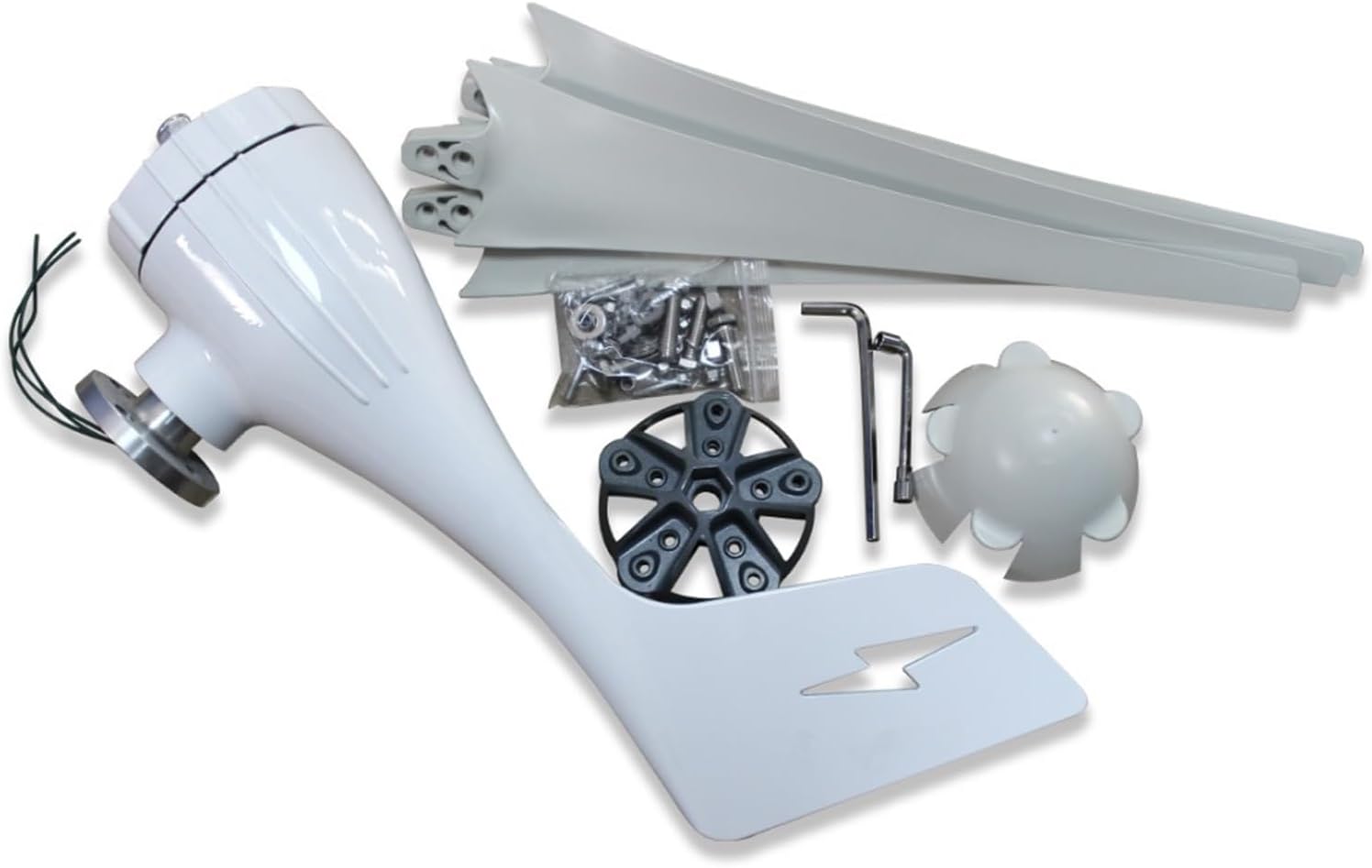 1000W 5 Blades 12V 24V 48V Windmill Wind Power Wind Turbine Generator MPPT Controller for Home Use Low Starting Speed for Home(with Hybrid Control,24V)