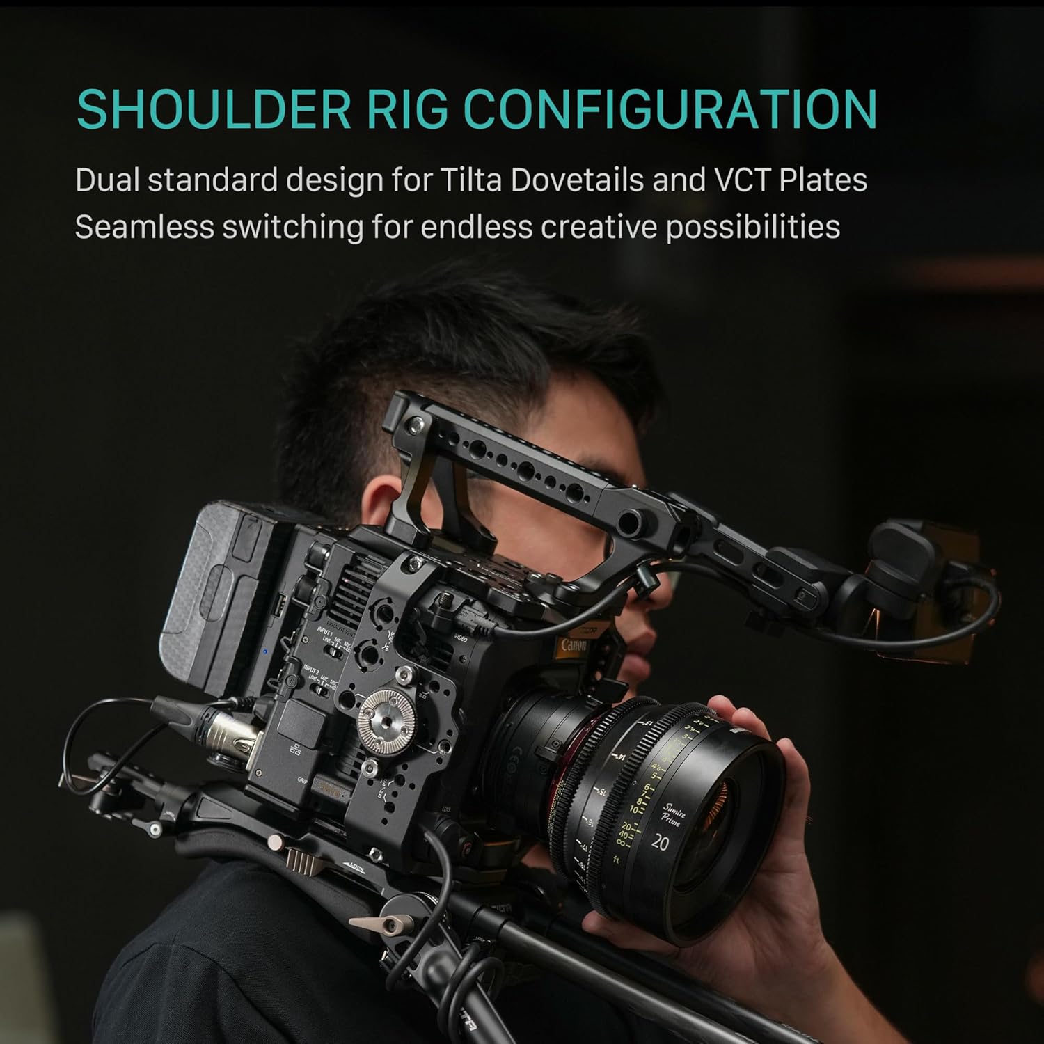 Tilta Camera Cage Advanced Kit for Canon C400 | Includes Full Cage, Rear Accessory Plate, Top Handle Extension, Shoulder Baseplate & More | Arri Rosette, NATO Rail, 3/8