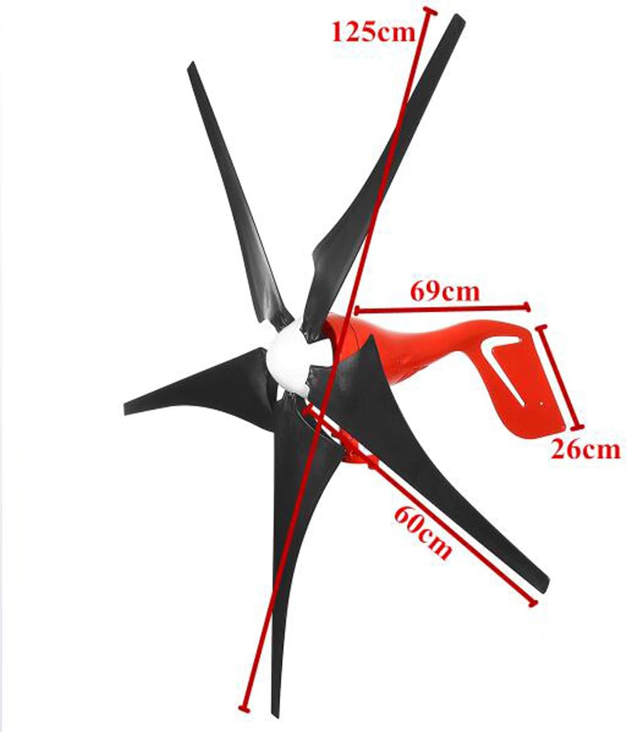 8000W Windmill Turbines Generator Kit, Small 6 Blade Wind Industrial Machinery Equipment for Marine Home Charging (Black, 220V)