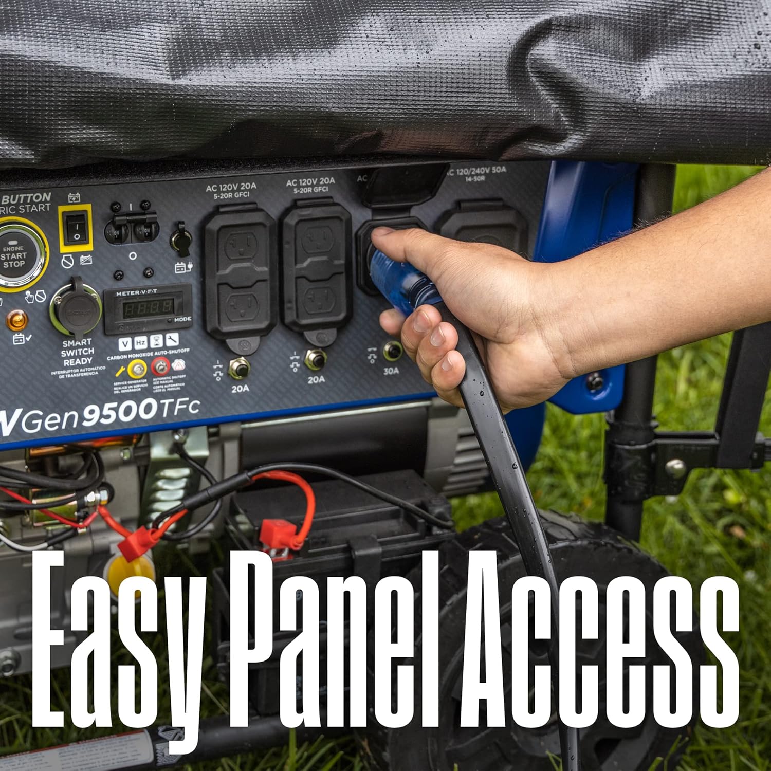 13500 Peak Watt Tri-Fuel Home Backup & Westinghouse WGenTent Generator Running Cover for Open Frame Generators,Black