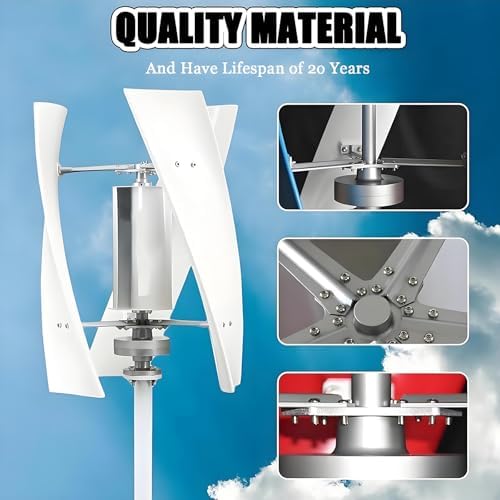 10000W Vertical Wind Turbine Kit - 3-Blade Low-Speed Generator with Controller for Home Renewable Energy & Off-Grid Power Systems - 12000W/12V Efficient Solutions