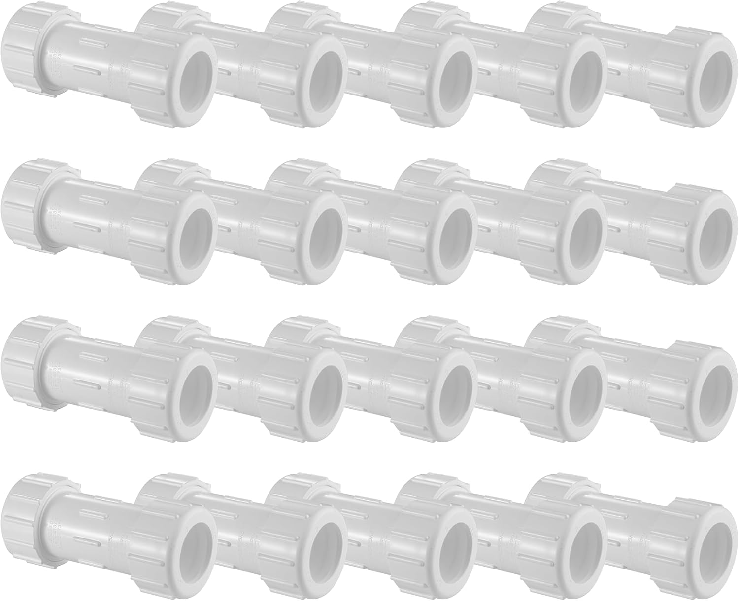 IR90 Series - Schedule 40 PVC Pipe Fitting (White) - Compression Coupling - 1-1/2
