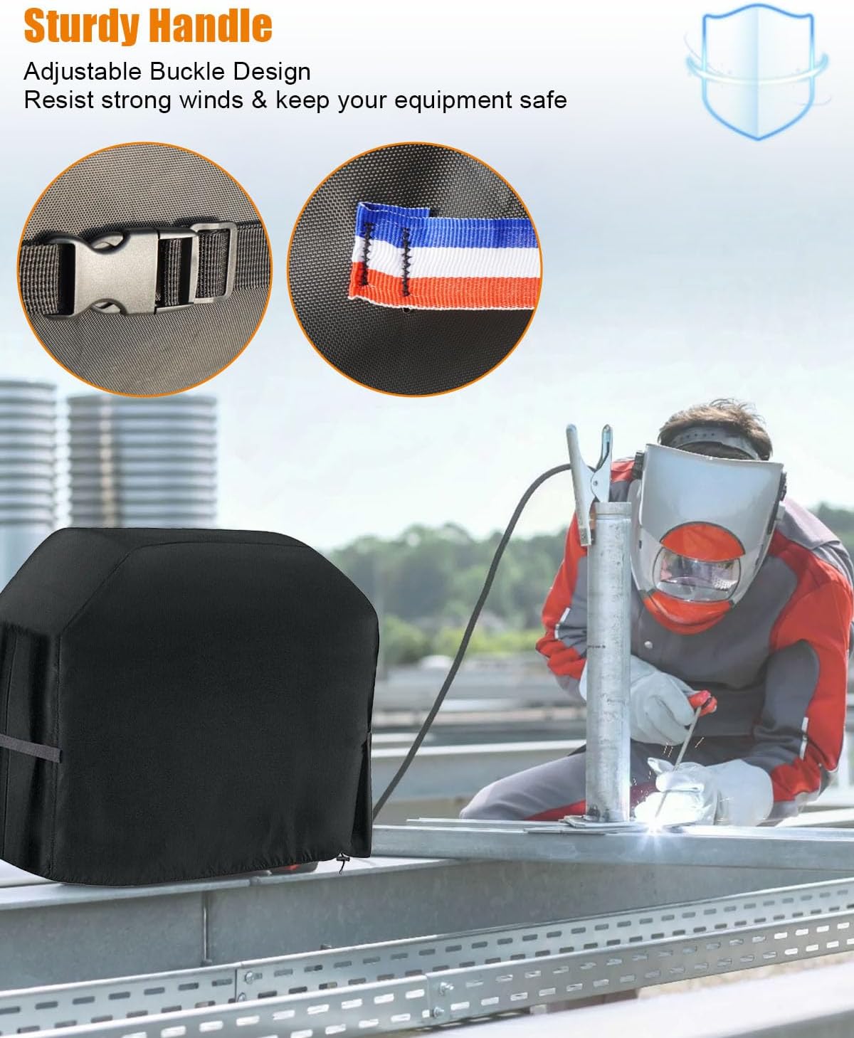 Engine Welder Generator Cover Compatible with Ranger GXT Series Welder, Waterproof Engine Driven Welder Cover with Plush Linner, Black Generator Covers