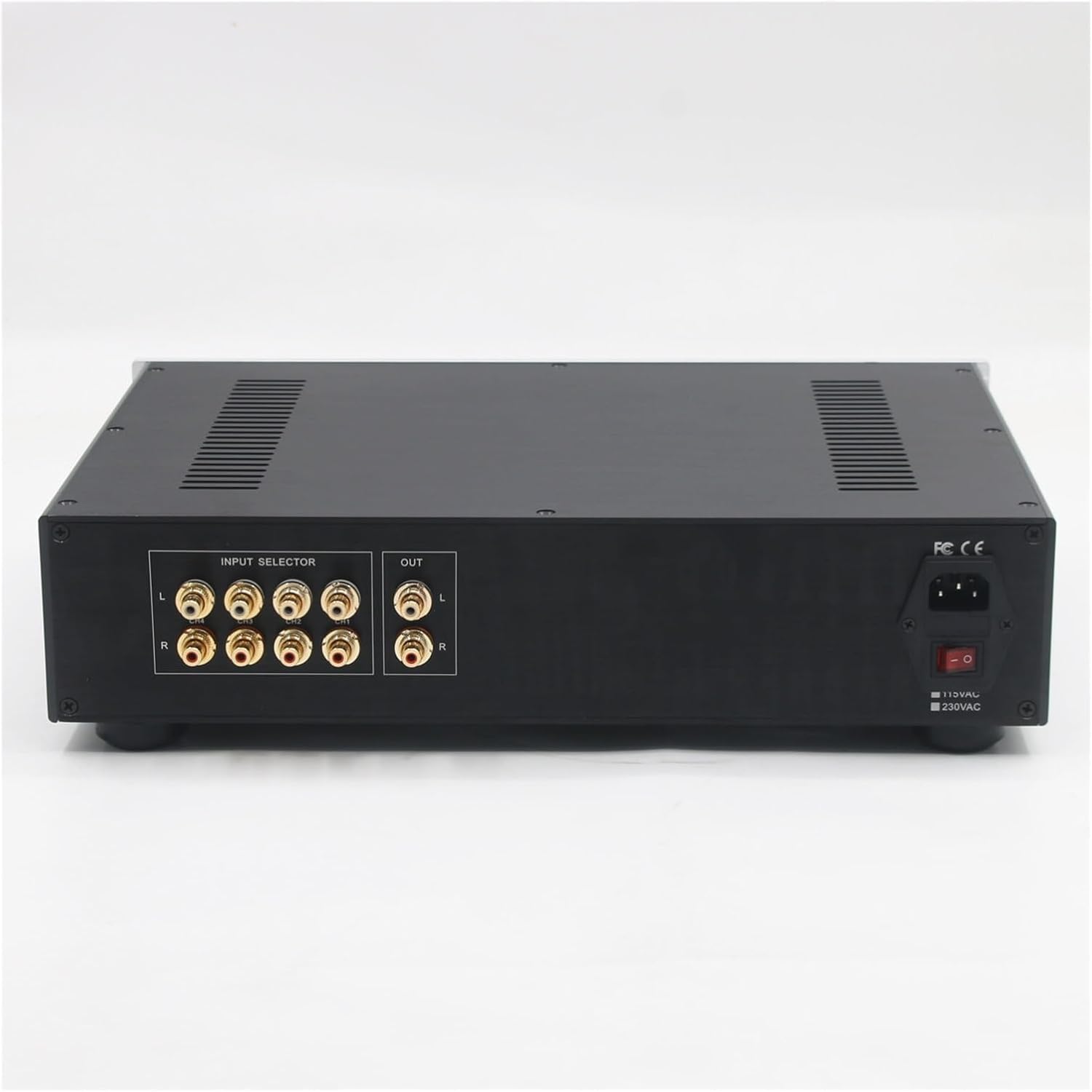 STR12A-Max ECC82 Tube Remote Control Preamplifier HiFi Audio 4-Input 1-Output Preamplifier(115V)