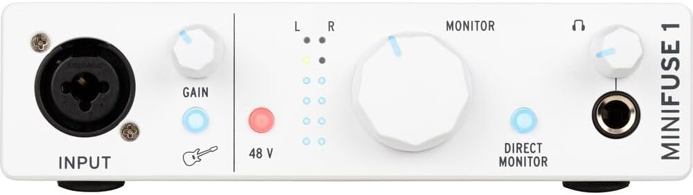 Arturia MiniFuse 1 Portable 1x2 USB Type-C Audio Interface | White Bundled with a 20 ft. XLR Cable (2 Items)