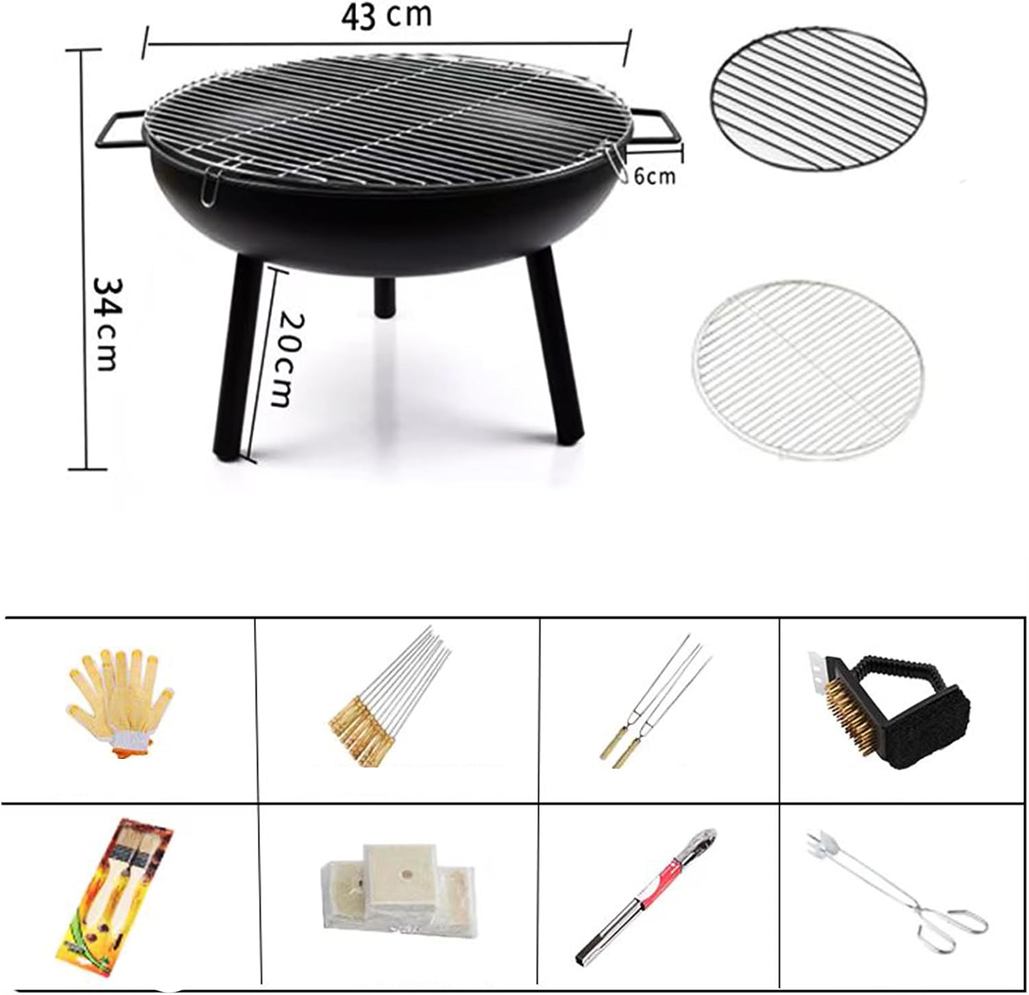 Portable Outdoor Wood Burning Fire, Pit Detachable Square Metal Firepit Camping Picnics BBQ High Temperature Resistant Alloy