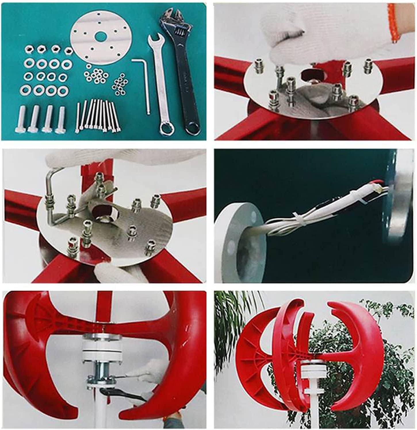 LiuSj JUnSt Wind Power Kit,Energy Windmill 2000W 4 Blades Vertical Axis Permanent Maglev Wind Turbine Generator Kit for Home Hybrids Streetlight