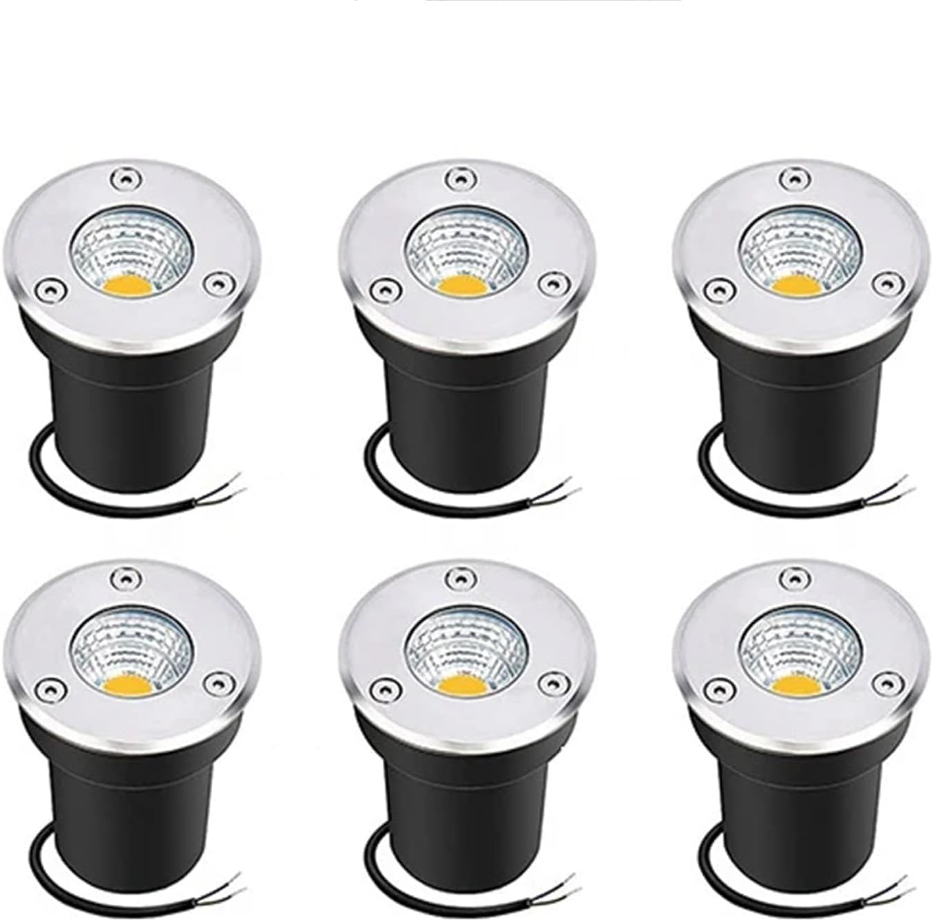 6PCS LED Beam Spotlight - Underground Light LED, AC85-265V COB Garden Landscape Lights, IP65 Waterproof Recessed Buried Lights, for Outdoor Park Driveway Lighting(Green,30W)