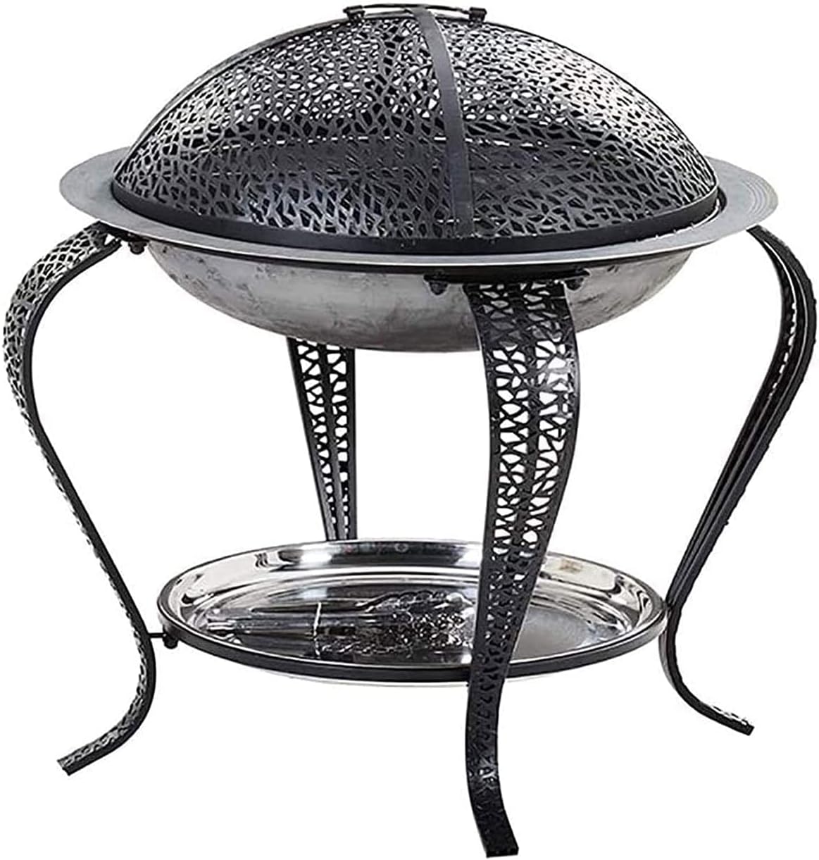 BBQ Grill Outdoor Fire Pits, BBQ Grill,Outdoor Fire Pit Accessories Wild Travel Wood Burning and Camping Picnic Stove Bonfire,Family Essential Multifunctional Stove,Black