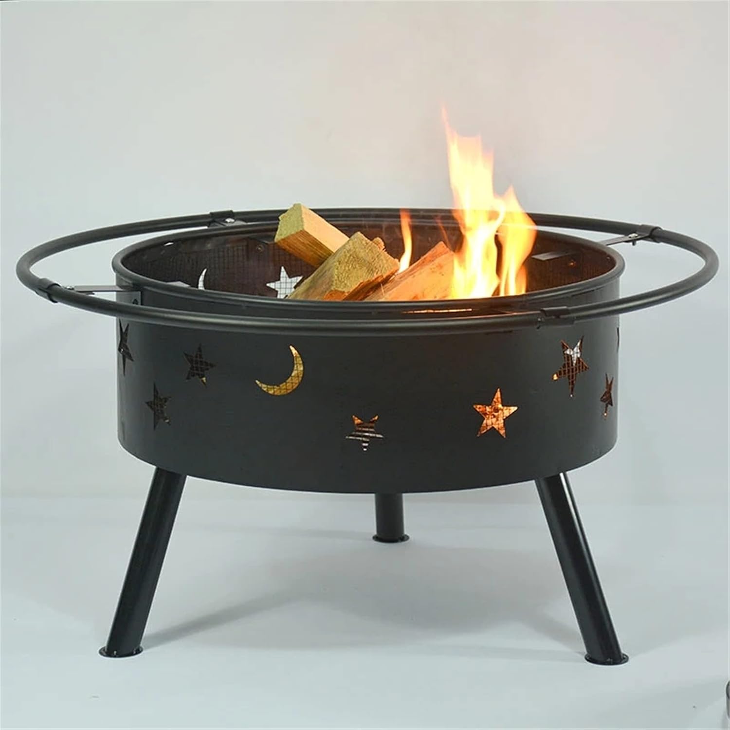Outdoor Brazier Outdoor Party Household Barbecue Oven Bonfire Stove Charcoal Stove Heating Basin BBQ Fire Pit Beautiful and Practical (Color : Black Size : 84x84x55cm) (Black 84x84x55cm)