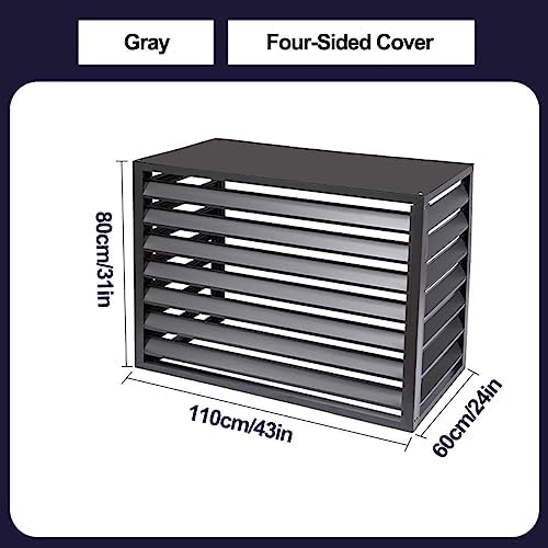 Air Conditioning Window Cover Air Conditioner Fence Screen Outdoor Privacy Ac Covers Fireproof for Outside Units/Hide Air Con(Gray,110 * 80 * 60cm/43 * 31 * 24in)