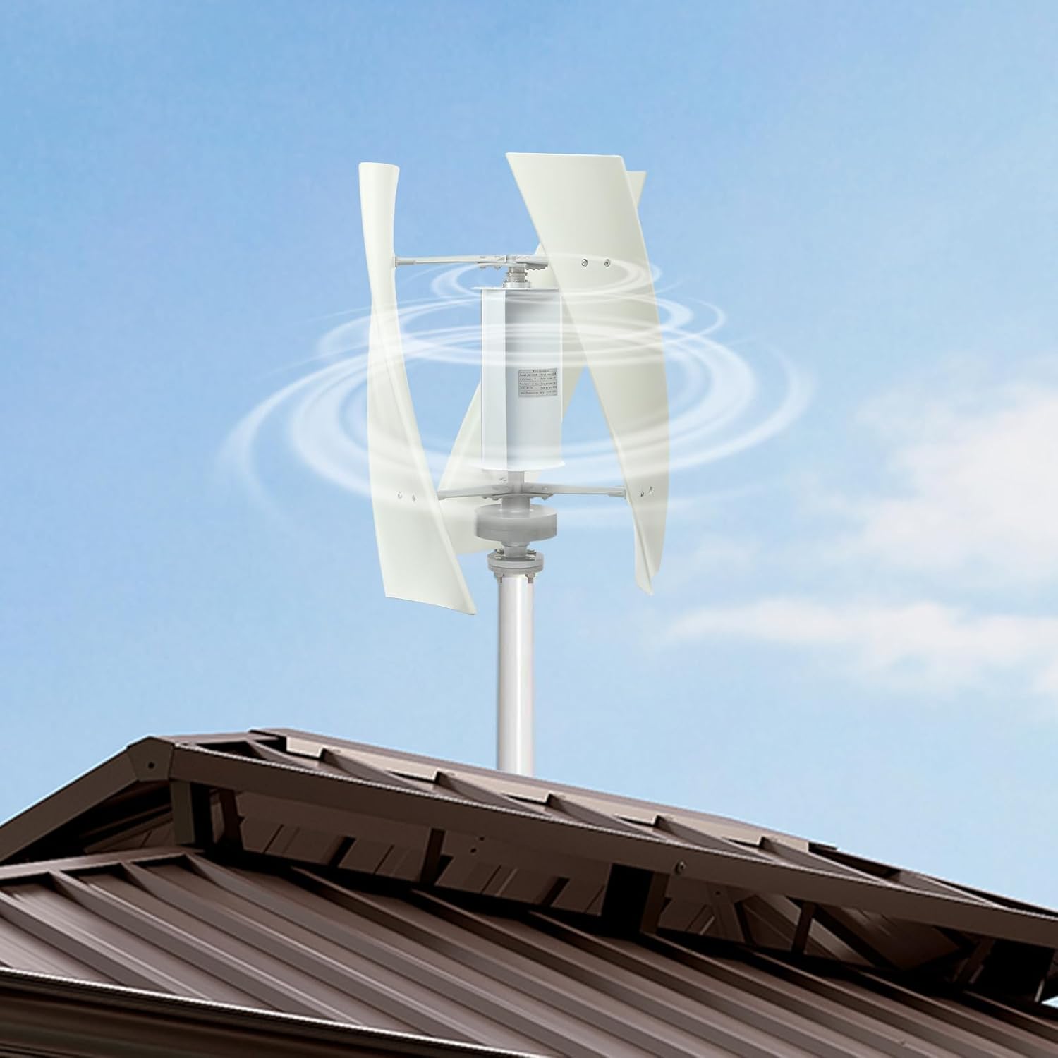 500W Vertical Wind Turbine, Generate Electricity Generator Kit, Winds Alternators with Auxiliary Wind Wheel, for Boats, Gazebos, Cabins, Mobile Homes