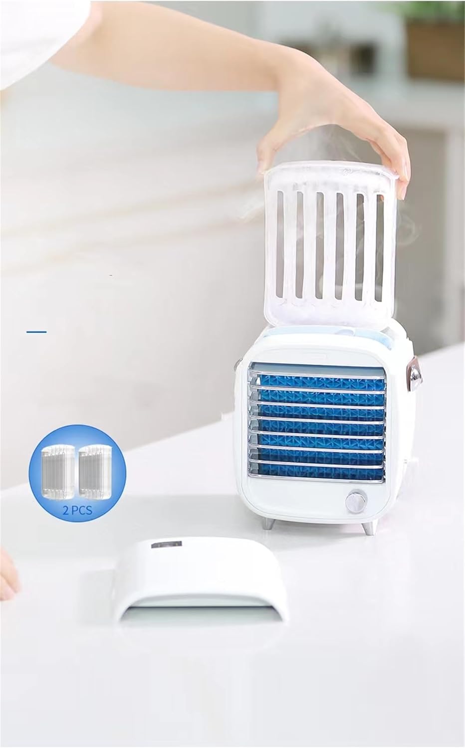 Portable Air Conditioners windowless,Air Cooler Cooling Fans,Swamp Cooler Personal Air Conditioner With Ice Boxes,Portable Ac Units For Rooms, Bedroom, Office, Rv And Camping White.