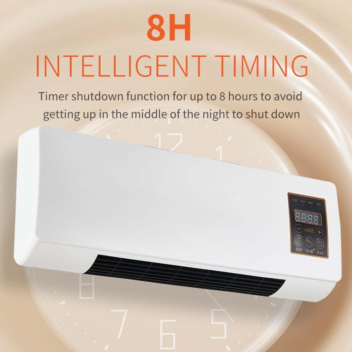 2 In 1 Wall Mounted Heating System, Cooling/Heating, Kitchen Wall Air Conditioner Fan, for Bathroom Office, RV Air Conditioner Heater and Fan Combo(White)