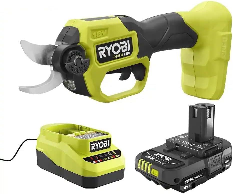 Ryobi ONE+ HP 18V Brushless Cordless Pruner with 2.0 Ah Battery and Charger (Renewed)