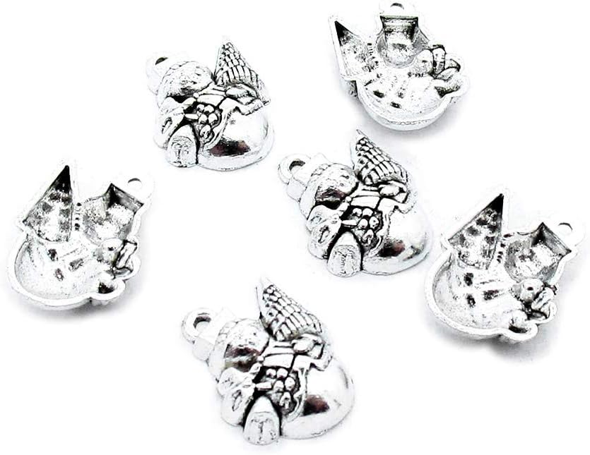 840 pcs Antique Silver Plated Jewelry Charms Findings Craft Making Vintage Beading G4AH5F Christmas Snowman Yeti