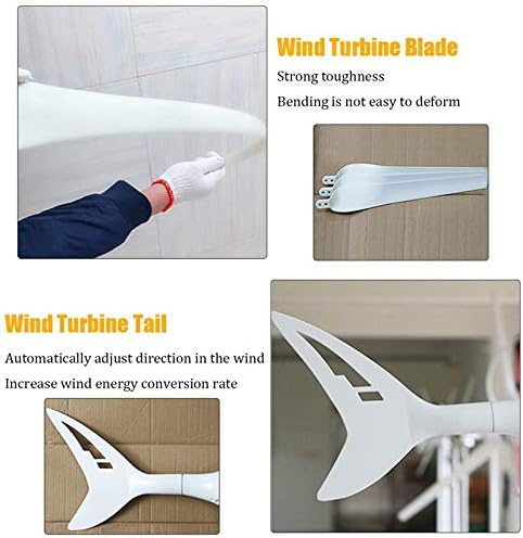 8000W 12/24 Volt Wind Turbines Horizontal Wind Generator 3/6 Blade Power Automatically Adjust Windward Direction Tail+Controller,6 Blades,12v