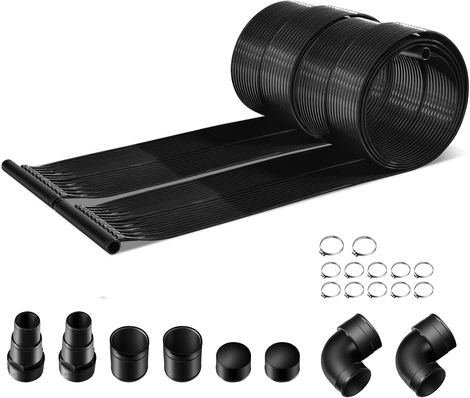 IRONMAX Solar Pool Heater, 2.5 x 20 Feet In-Ground/Above-Ground Swimming Pool Heating System, Weatherproof Pool Warmer, Portable Solar Panel Heater for Outdoor Roofs (20 FT)