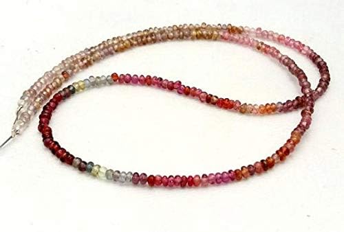 13 inch natural beads strand of 1.5-2mm smooth rondelle multi spinel gemstone beads for DIY jewelry - necklace, bracelet, earring, ring.
