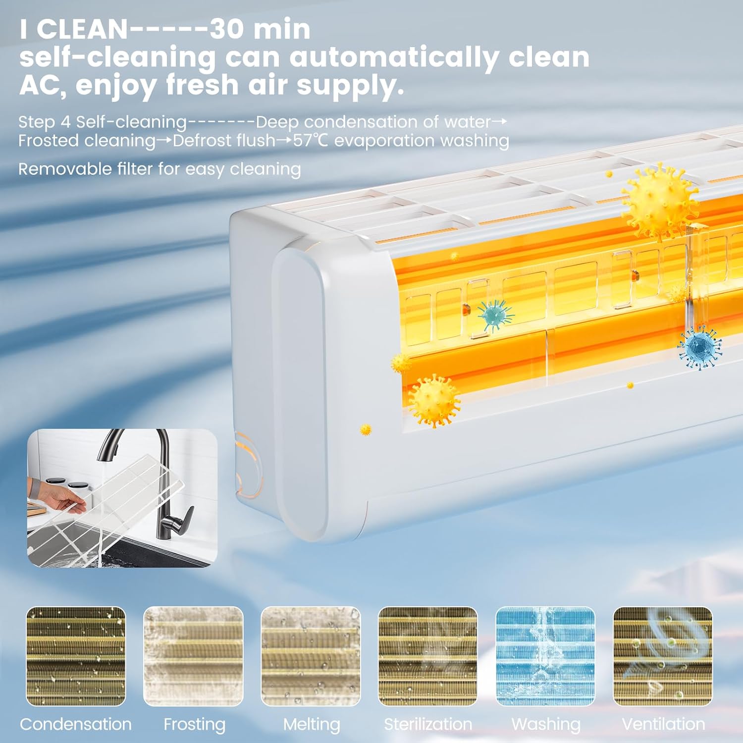 SIMOE 12000BTU Mini Split AC/Heating System, 21 SEER2 208-230V Mini Split Air Conditioner, Ductless Air Conditioner & Heater Pump with 1 Ton Heat Pump & Inverter, Wall-mounted AC, Cool Up to 550 Sq.Ft