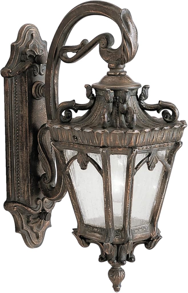 Kichler Tournai 18” Outdoor Wall Light with Clear Seeded Glass in Londonderry, 1-Light Traditional Fixture, 9356LD