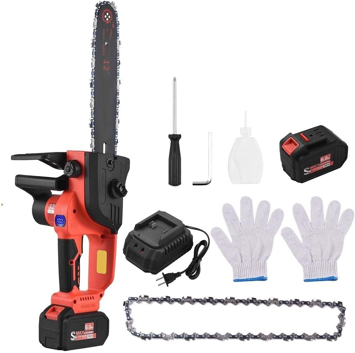 Cordless Pruner, Electric, Electric Pruning Shears, Gardening Branch Cutter, Trim Tree Twigs, 2 Pack 21V Lithium Battery, SK5 Blades, 50Mm Max Cutting Diameter, LCD Display Screen(Eu2)