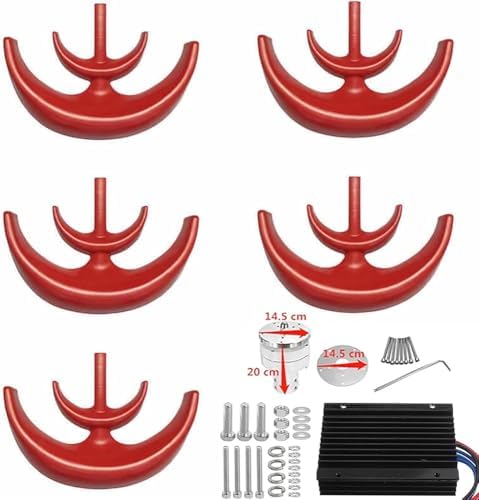 1000W Vertical Axis Wind Turbine Generator | 12V/24V/48V Lantern-Style 5-Blade Kit with Controller | Efficient Power Solution for Roofs, RVs & Streets (Color: 48V)