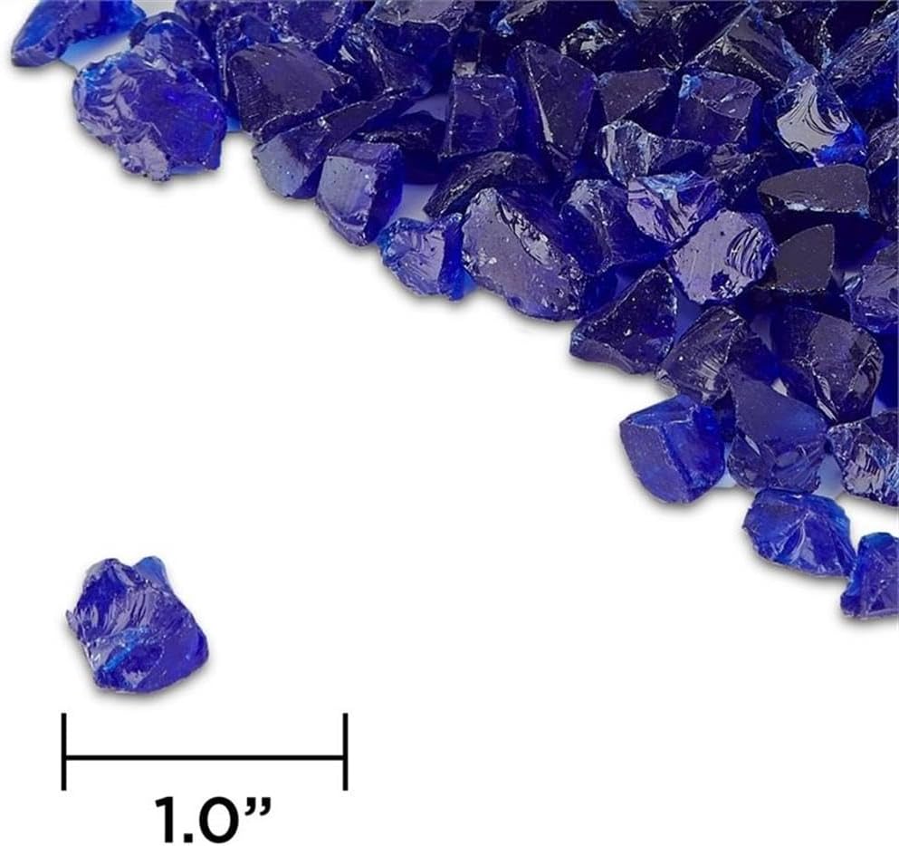 Home Square 2-Piece Set with Small Fire Table & Fire Glass in Slate/Cobalt Blue