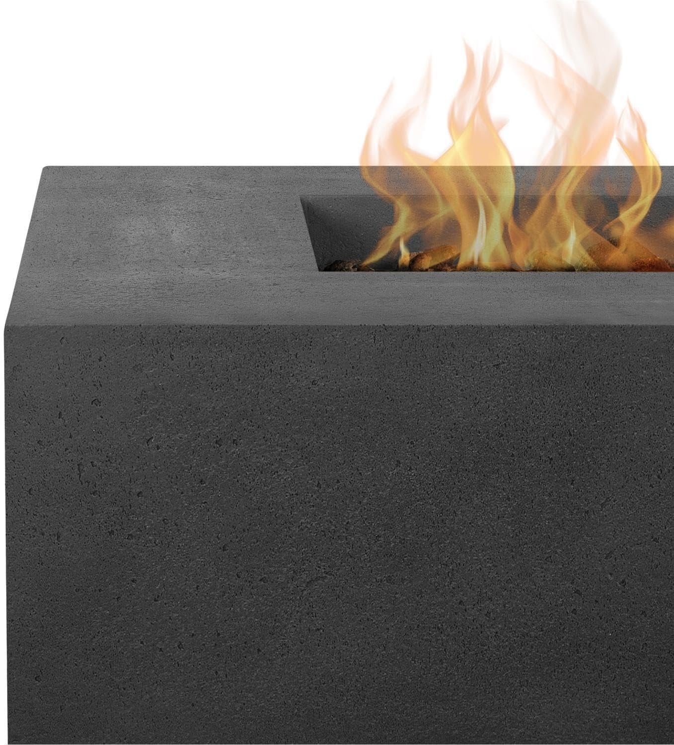 BBQGuys Signature La Valle 42-Inch Square Natural Gas Fire Table - Carbon (Ships as Propane w/Conversion Kit)