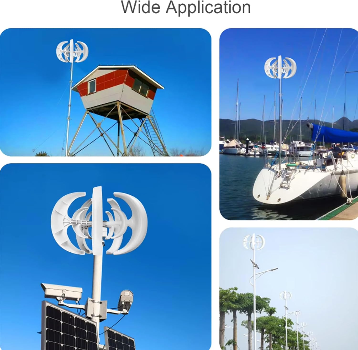 1200W Wind Turbine Generator, 12V 24V 48V Wind Vertical Axis Generator, 5 Blade Wind Turbine Generator Kit for Boat, Patio, Cabin