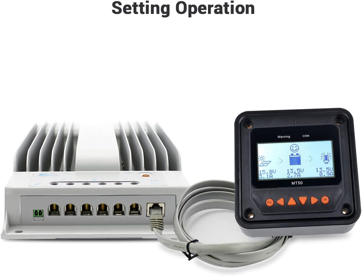 EPEVER 40A MPPT Solar Charge Controller 12V/24V Auto Working Max.PV 150V Solar Panel Charge Regulator Tracer BN Series Negative Ground Solar Controller