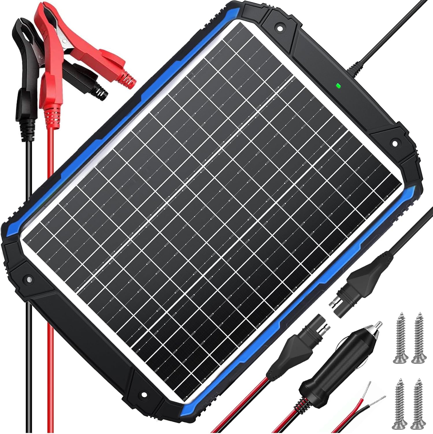 SUNER POWER 25W 12V Solar Battery Trickle Charger & Maintainer PRO, Built-in Intelligent MPPT Controller, Waterproof 12 Volt 25 Watt Solar Panel Charging Kits for Car Marine RV Trailer Boat Automotive