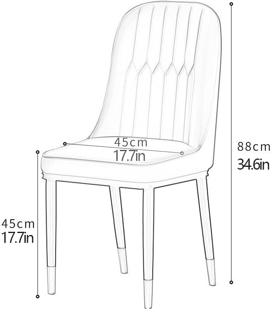 Kitchen Dining Room Furniture Chairs Faux Leather Dining Chairs Water Proof PU Leather Side Chair with Metal Legs for Office Lounge Dining Kitchen Bedroom (Color : Blue+Orange)