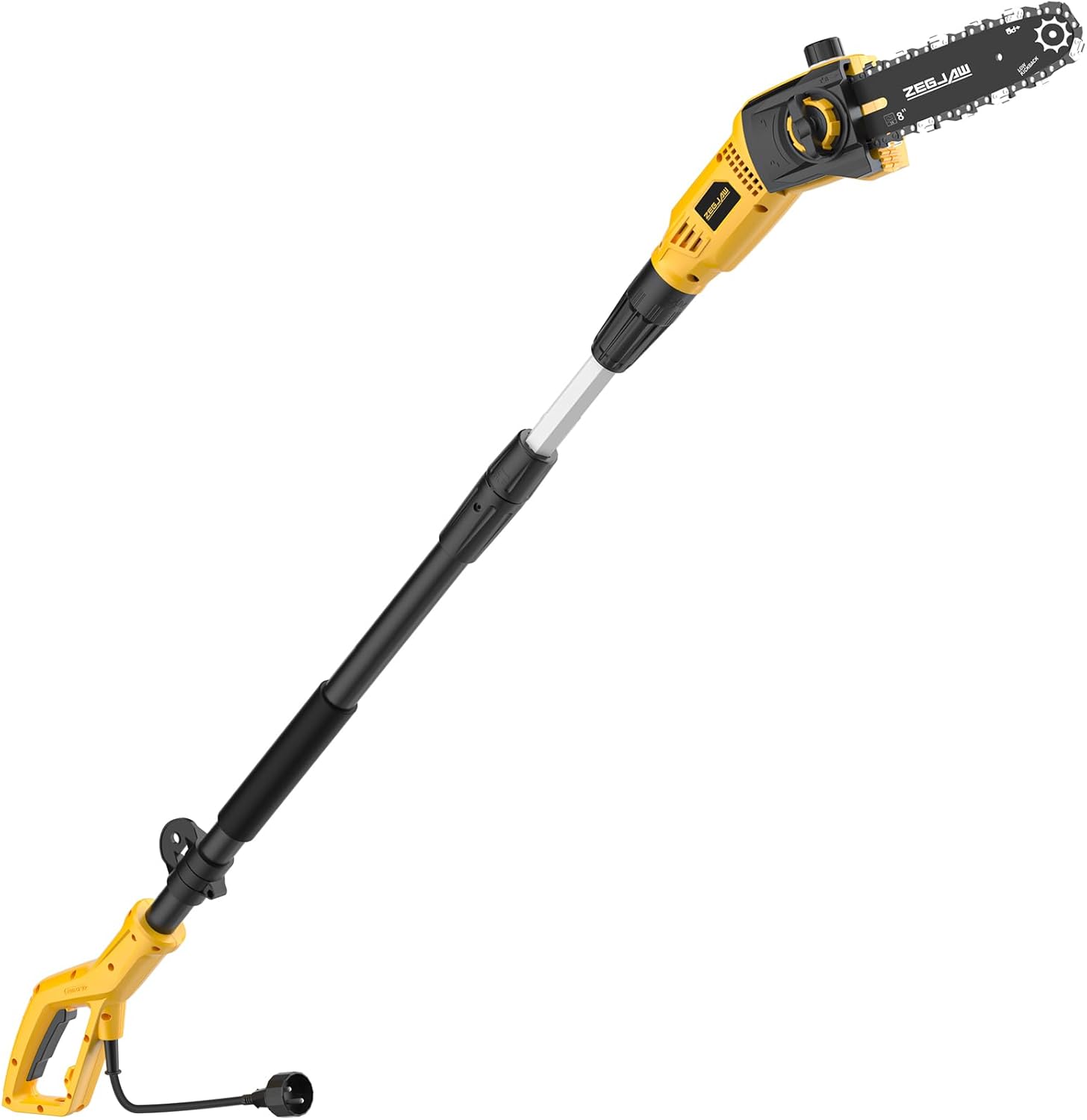 Pole Saw Corded, 6 Amp 8 Inch Pole Saws for Tree Trimming, Electric Pole Saw with 13 Feet Height Reach, Tool-free Installation