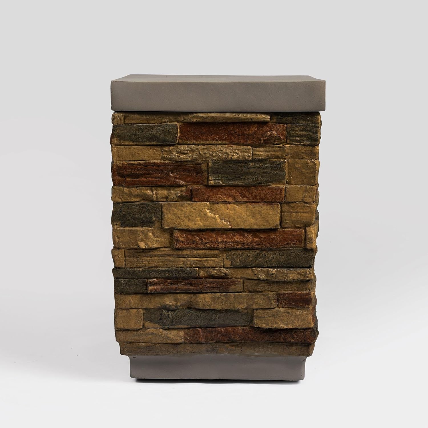 GDFStudio Propane Tank Cover Outdoor Concrete Tank Holder Square Tank Storage Hideaway Side Table for Fire Pits Gas Tank Holder Storage Gas Bottle Cover, Sandstone