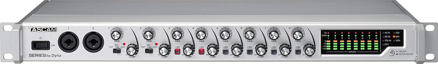 Tascam Series 8p Dyna Microphone Preamp for Recording, 8 Combo XLR/TRS, SMUX x 2, 8 Compressors, 8 outputs (SERIES8PDYNA)