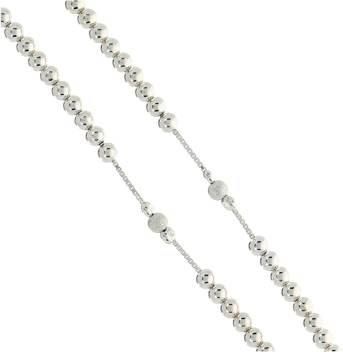 Rosary, 925 Silver, Sliding Beads
