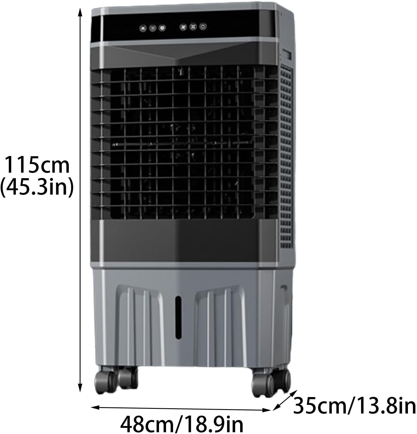 Portable Air Conditioners, Evaporative Air Cooler with Big Water Tank and 3 Speeds, Personal Swamp Air Cooler for Rooms Office(48 * 35 * 115cm)