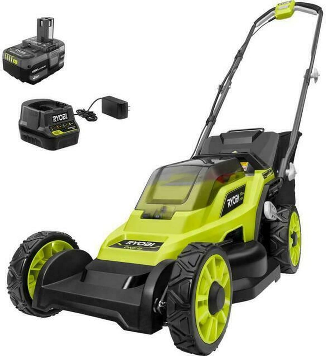 RYOBI 13 in. ONE+ 18 Volt Cordless Battery Walk Behind Push Lawn Mower