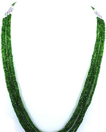 natural chrome diopside rondelle faceted beads 232.40 carat 3-4mm 25'' 4 strand