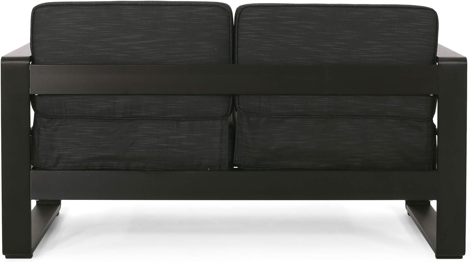 Christopher Knight Home Cheney Bay Outdoor Aluminum 4 Seater Chat Set with Fire Pit, Black, Gray, and Dark Gray