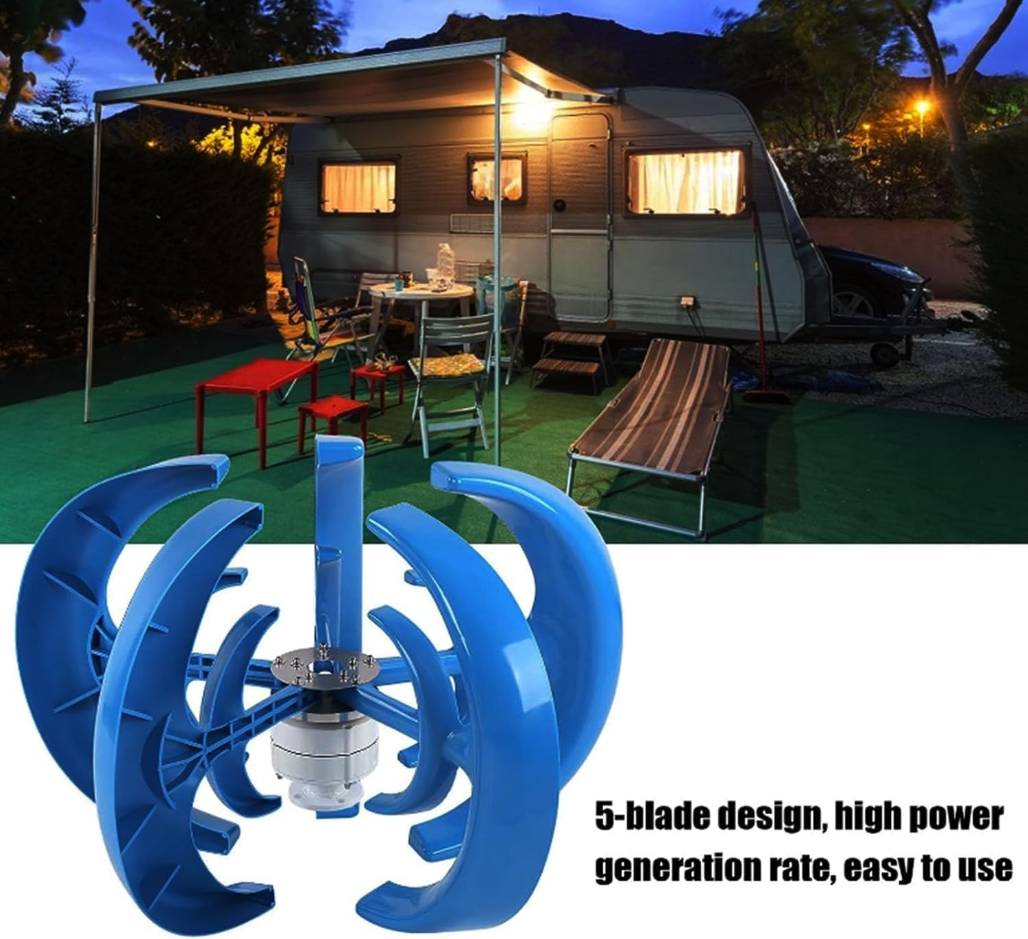 8000W 12V/24V Vertical Axis Wind Turbine Generator with MPPT Controller, Three-Phase Permanent Magnet Motor Kit