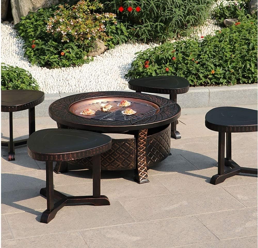 Outdoor Fire Pits,Housewares Cast Iron Fire Pit Outdoor Garden Patio Heater Camping Bowl for Wood 56cm Diameter Garden Fire Pit Basket Patio Heater