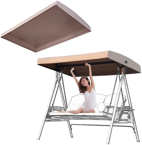 2-3 Seater Outdoor Swing Canopy Cover - Waterproof Replacement Top for Patio Garden Swing - Durable UV-Resistant Canopy (Size: 62