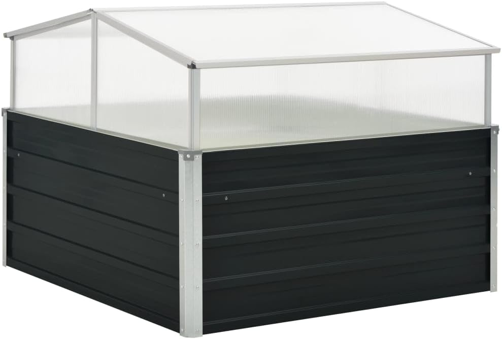 Garden Portable Aluminum Frame Greenhouse Raised Flower Planter Protection, Indoor & Outdoor Mini Greenhouse for Garden, Patio, Balcony, Anthracite 39.4