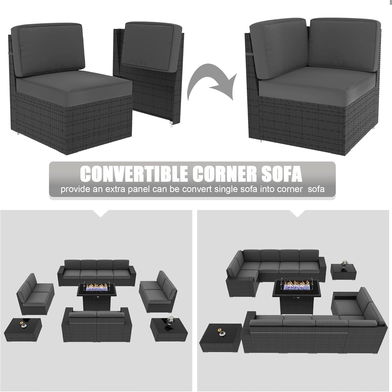 LayinSun 13 Pieces Outdoor Patio Furniture Set with 44