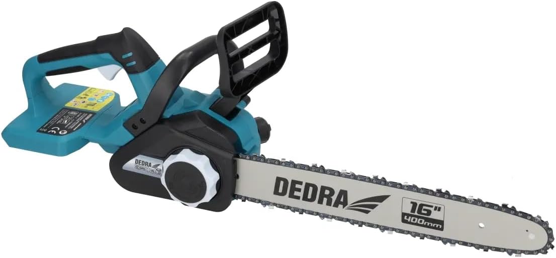 Cordless Chainsaw 16 Inches, 2 x 18 V, 7200 rpm, Guide Rail 16 Inch, Double Power Supply, with Safety Brake, Brushless Motor, Tool-Free Chain Tension, Battery / Charger Not Included