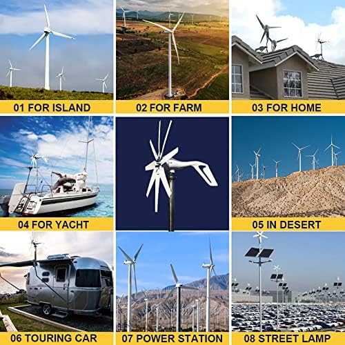 12000W Wind Turbine Generator Kit with 8 Blades, MPPT Controller, Adjustable Wind Direction, Low Start Speed 2.5m/s - Perfect for Home & Farm Renewable Energy Solutions