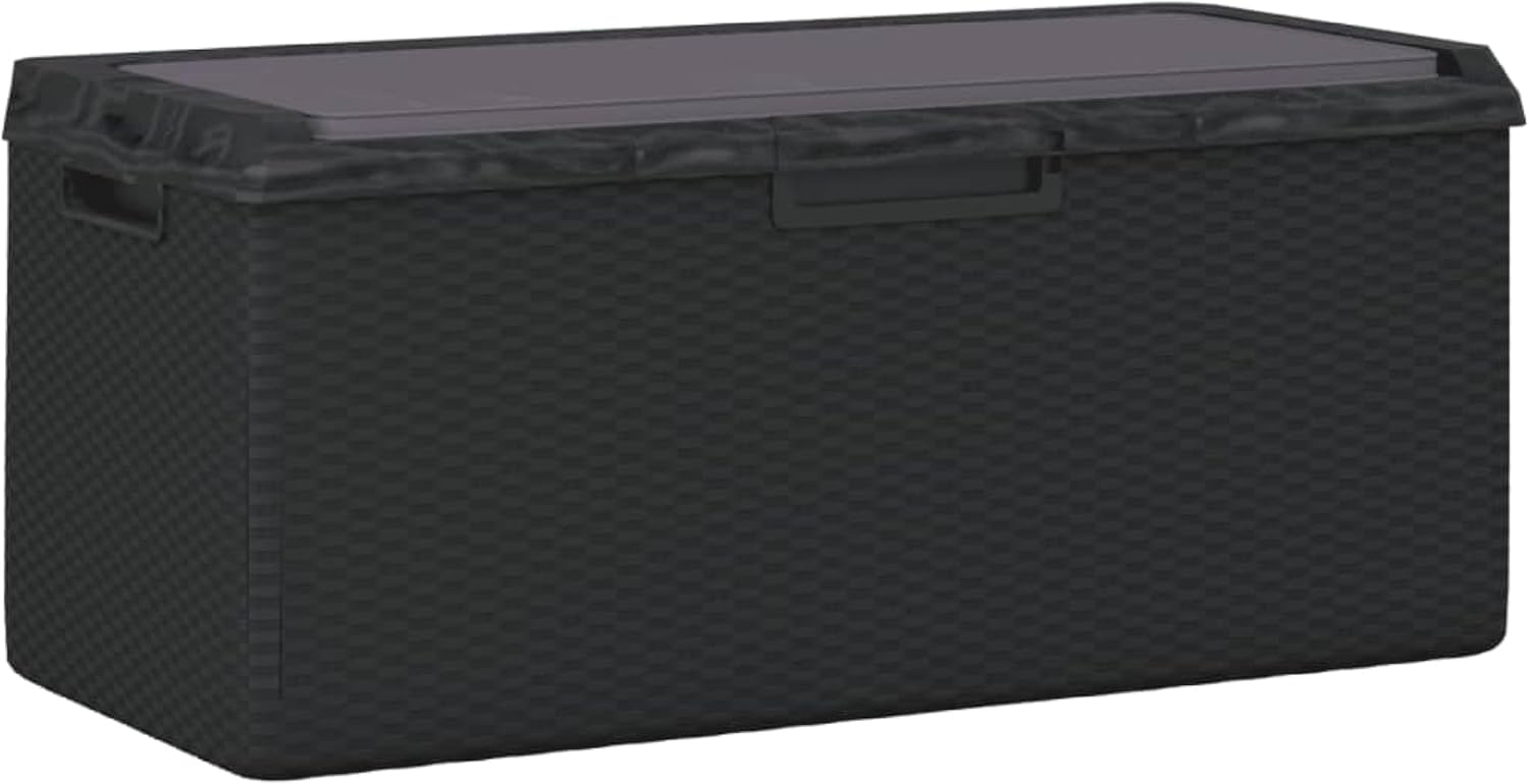 Benzara Outdoor Garden Storage Box, Anthracite Gray, Metal, 49 Inch